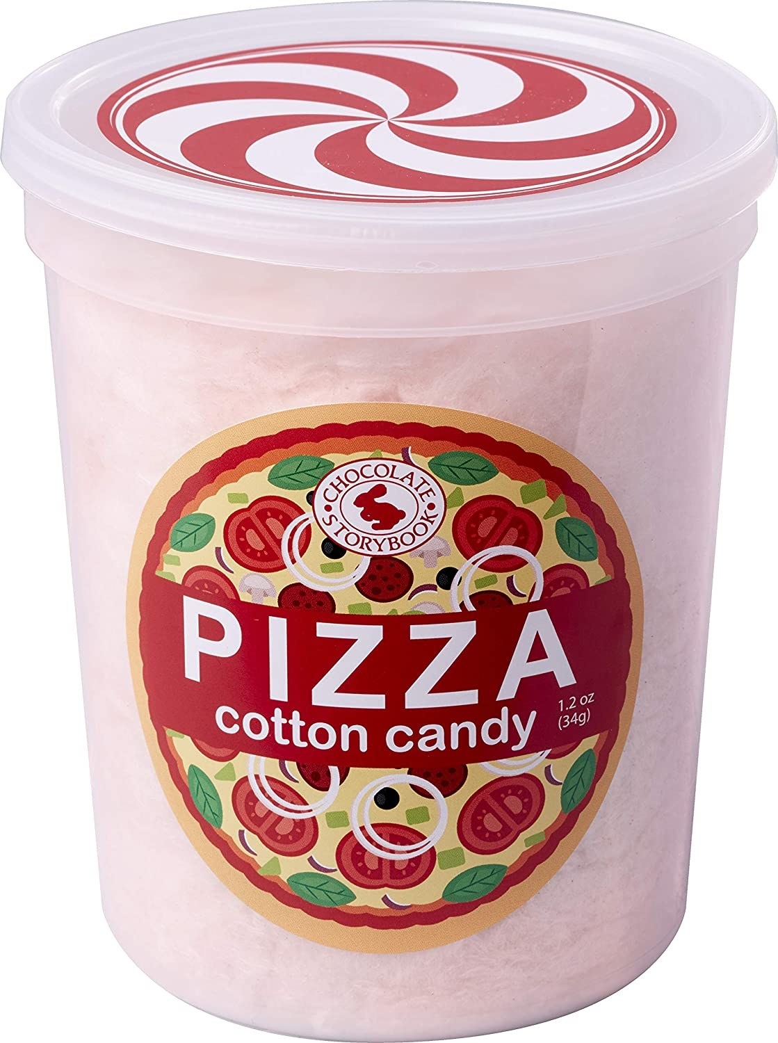 The tub of pizza flavored cotton candy