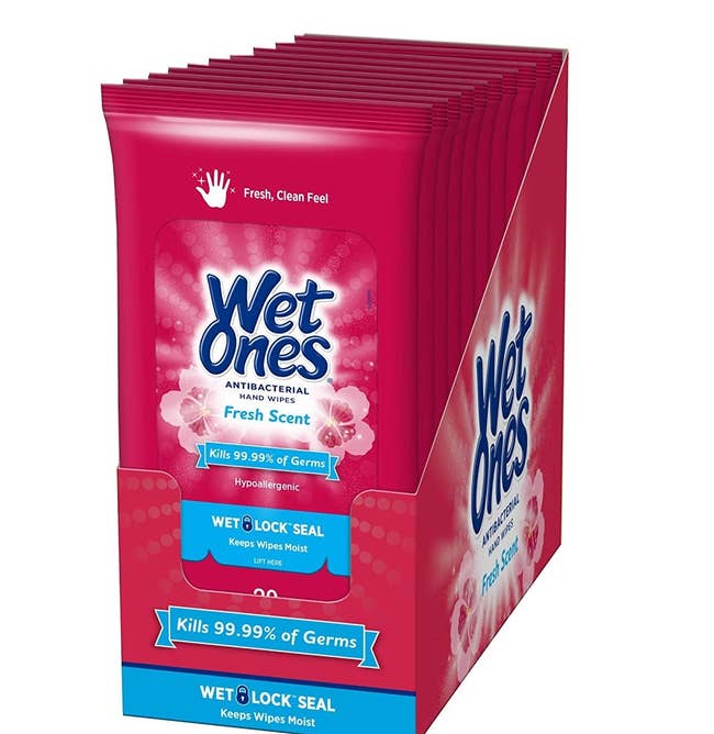 box of wet ones fresh scent travel-size packs