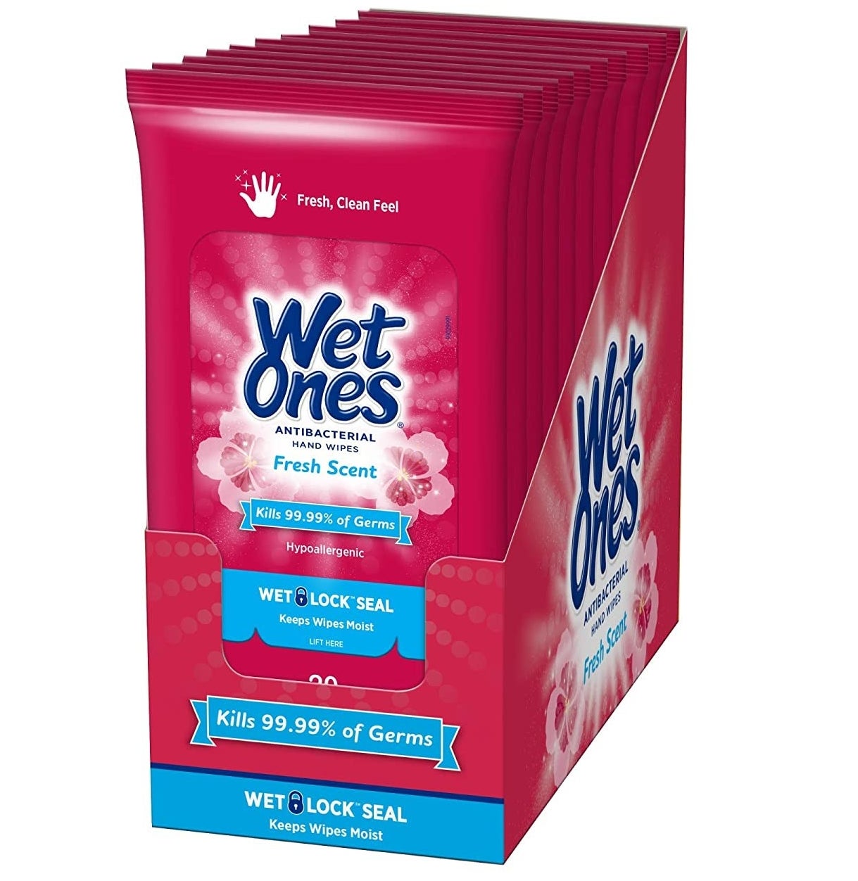 box of wet ones fresh scent travel-size packs