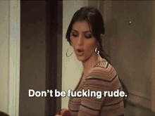Kim hitting Khloe with a purse on Keeping up with the Kardashians and saying &quot;Don&#x27;t be fucking rude!&quot;