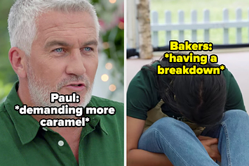 Paul demanding more caramel while the bakers are having a breakdown