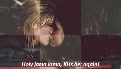 Beth and Kate kiss and a kid watching says &quot;holy jama lama, kiss her again!&quot;