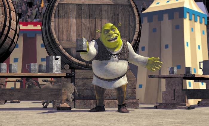 Shrek raises a glass