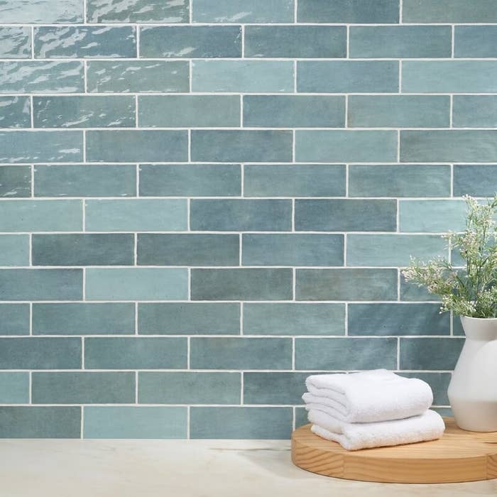 green subway tile