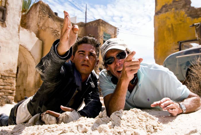 Shia LaBeouf and director Michael Bay on set