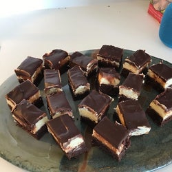 A photo of a reviewer's chocolate bar dessert made from the cookbook