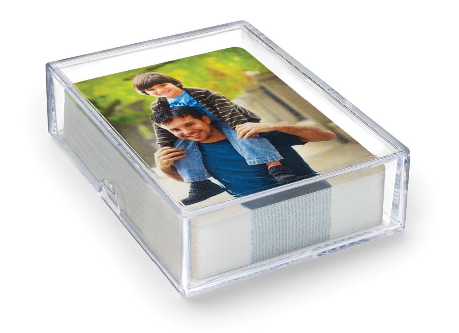 The deck of cards in a clear box
