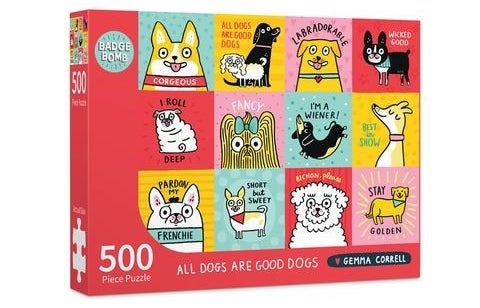 The puzzle with illustrated dog squares