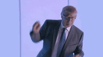 GIF of Trump awkwardly moving his hips and hands from side to side