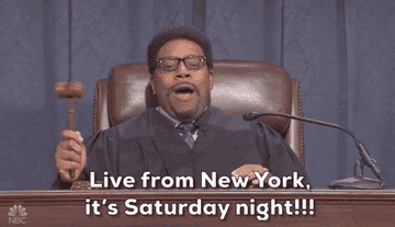 Kenan Thompson as judge saying, &quot;Live from New York, it&#x27;s Saturday Night!!!&quot;