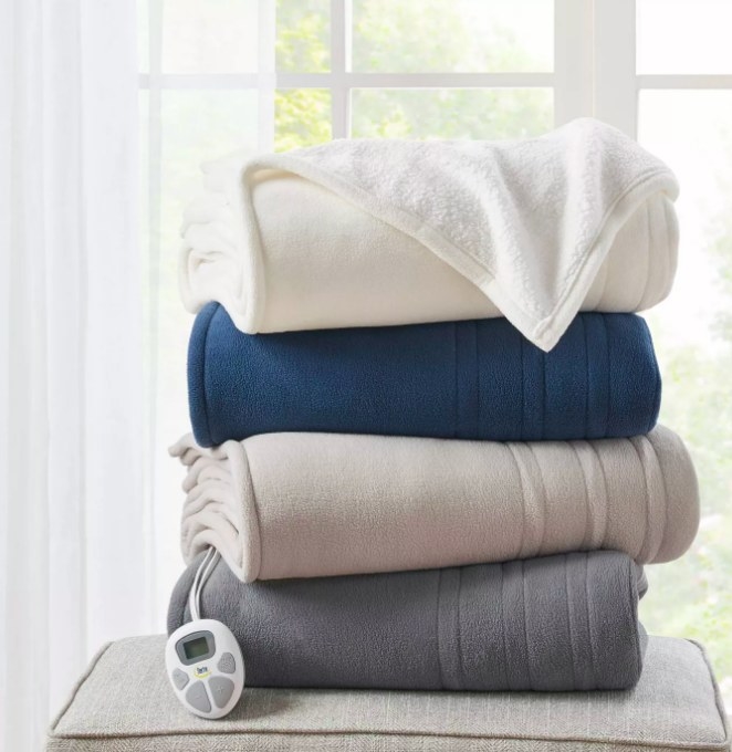 A stack of the four electric blankets
