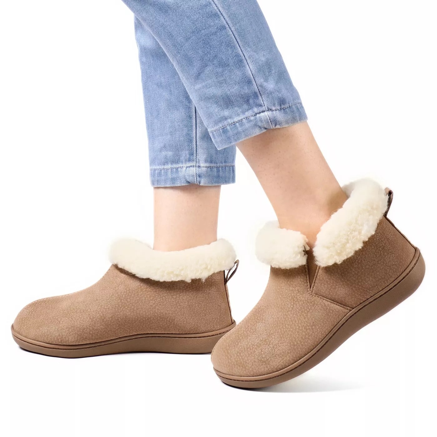 The faux leather slippers
