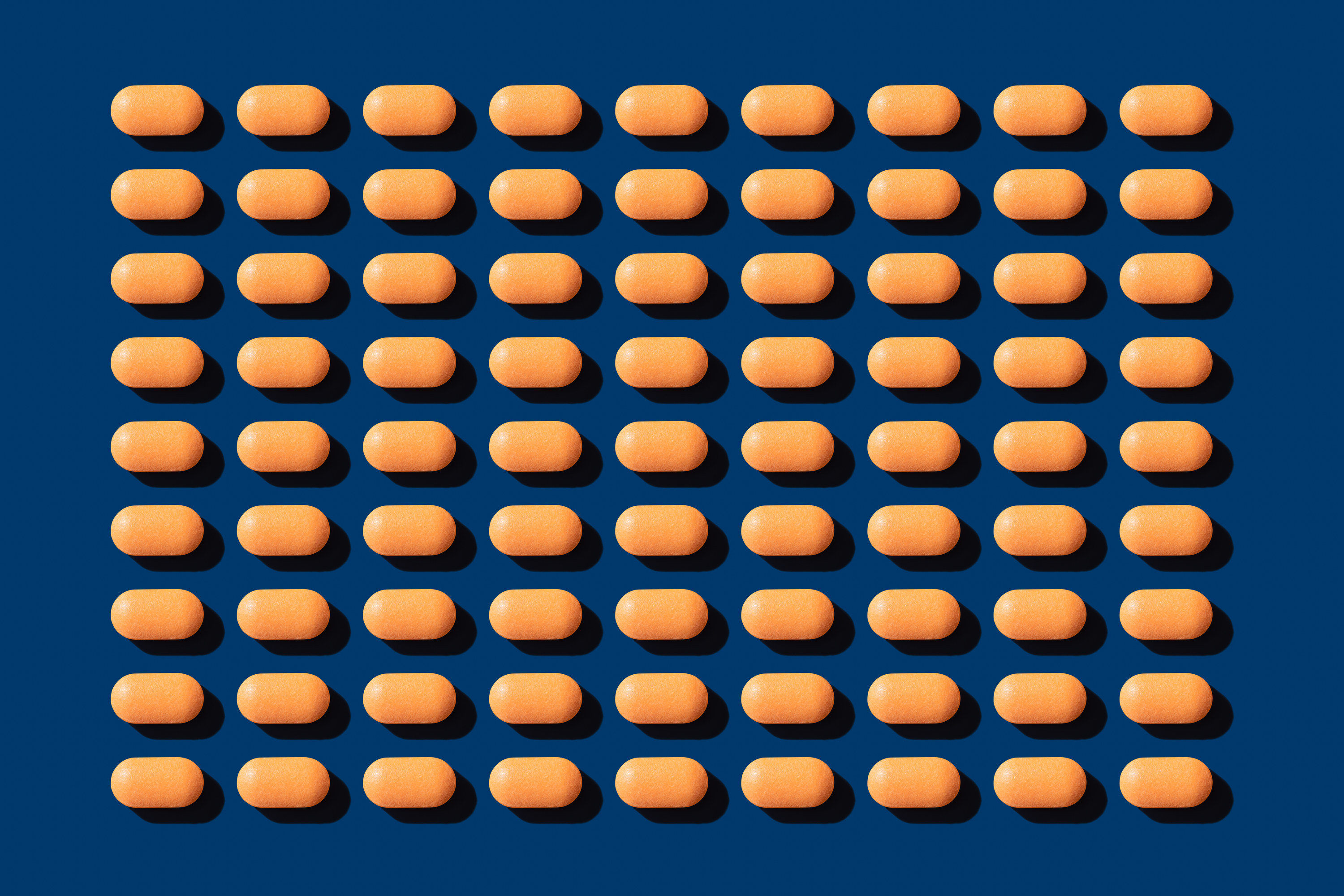 Rows of Accutane pills