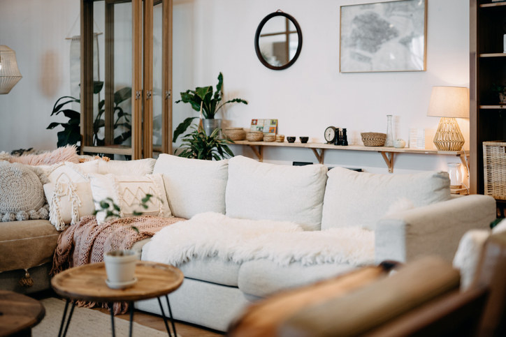 A clean, modern living room