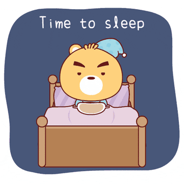 GIF of an animated bear with time to sleep written on it
