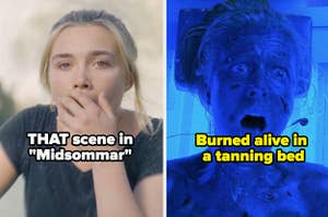"That scene in Midsommar" and a woman being burnt alive in a tanning bed