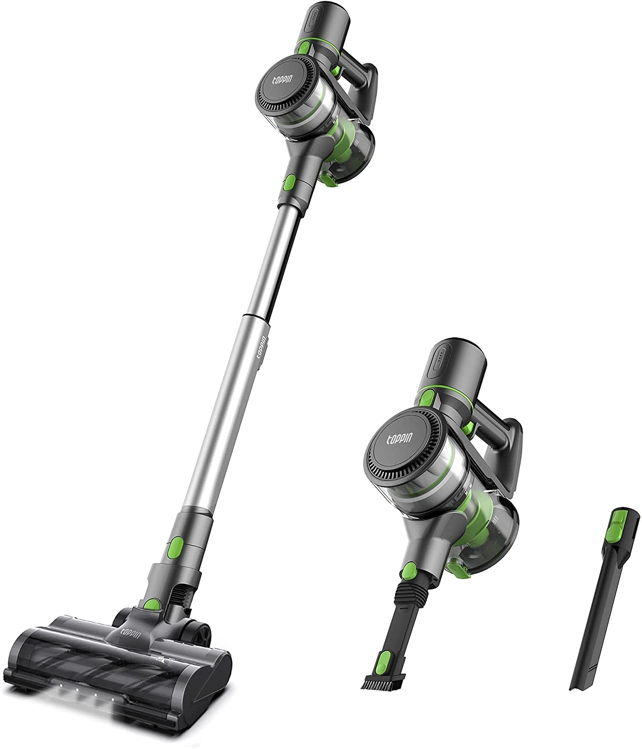 the black and green cordless vacuum