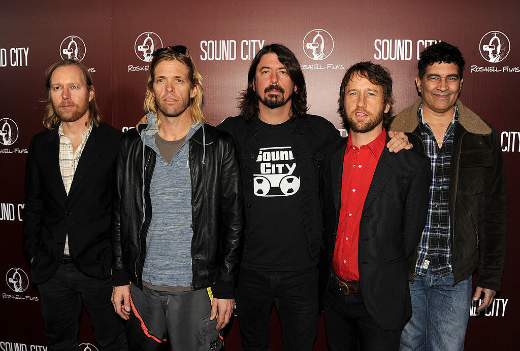 The band at a red carpet event