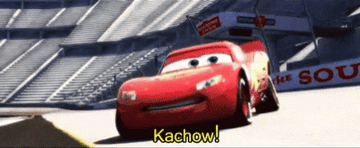 Lightning McQueen saying &quot;Kachow!&quot;
