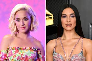 katy perry on the left and dua lipa on the right