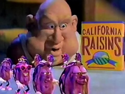 A California Raisins commercial with dancing raisins.