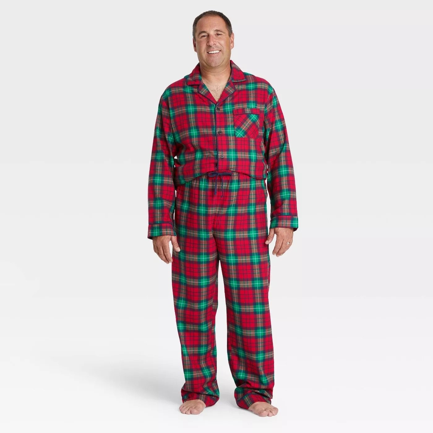 Holiday plaid flannel pajama set