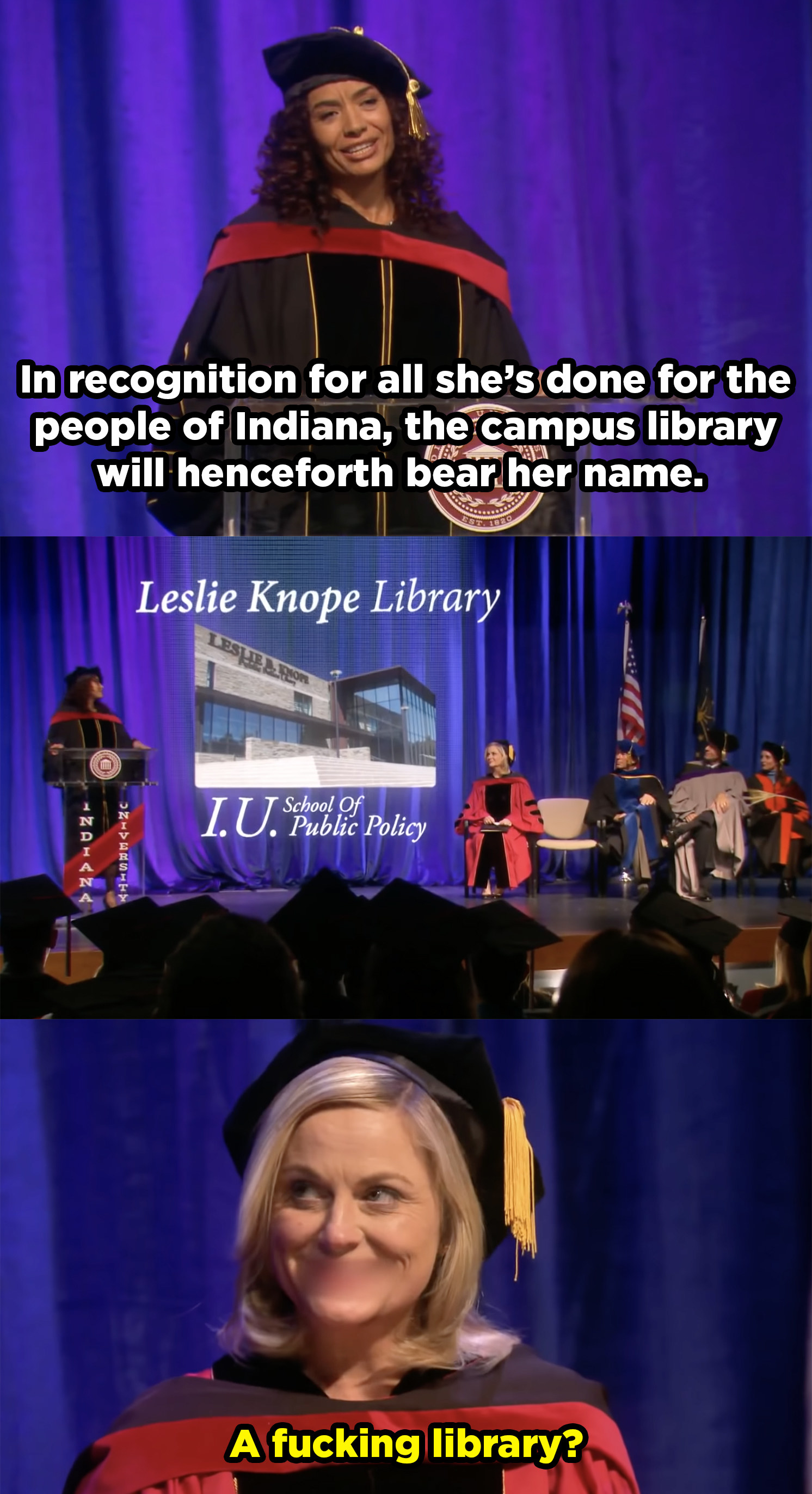 Leslie gets honored with a library in her name and she&#x27;s not thrilled.