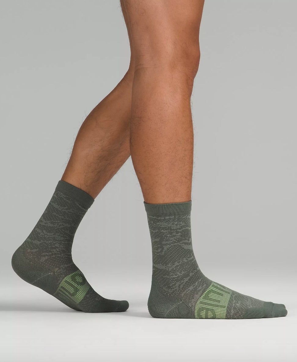 Green socks on model