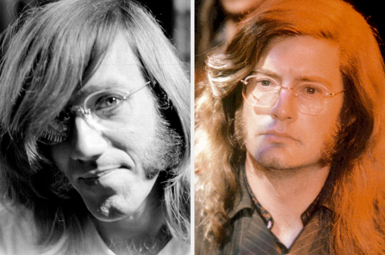 The real Ray Manzarek next to his version in the film