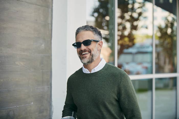 Man sporting Echo Frames while walking