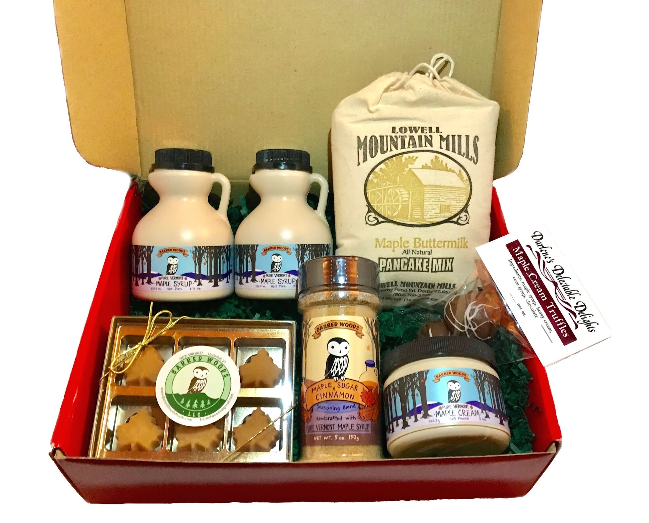 A package of maple syrup products.