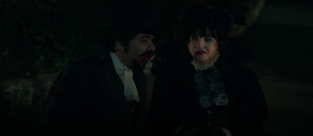 Laszlo and Nadja walking together at night in &quot;What We Do in the Shadows&quot;