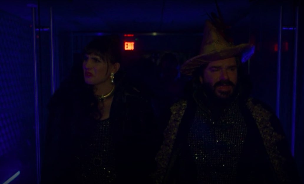 Nadja and Laszlo walking into a nightclub in &quot;What We Do in the Shadows&quot;