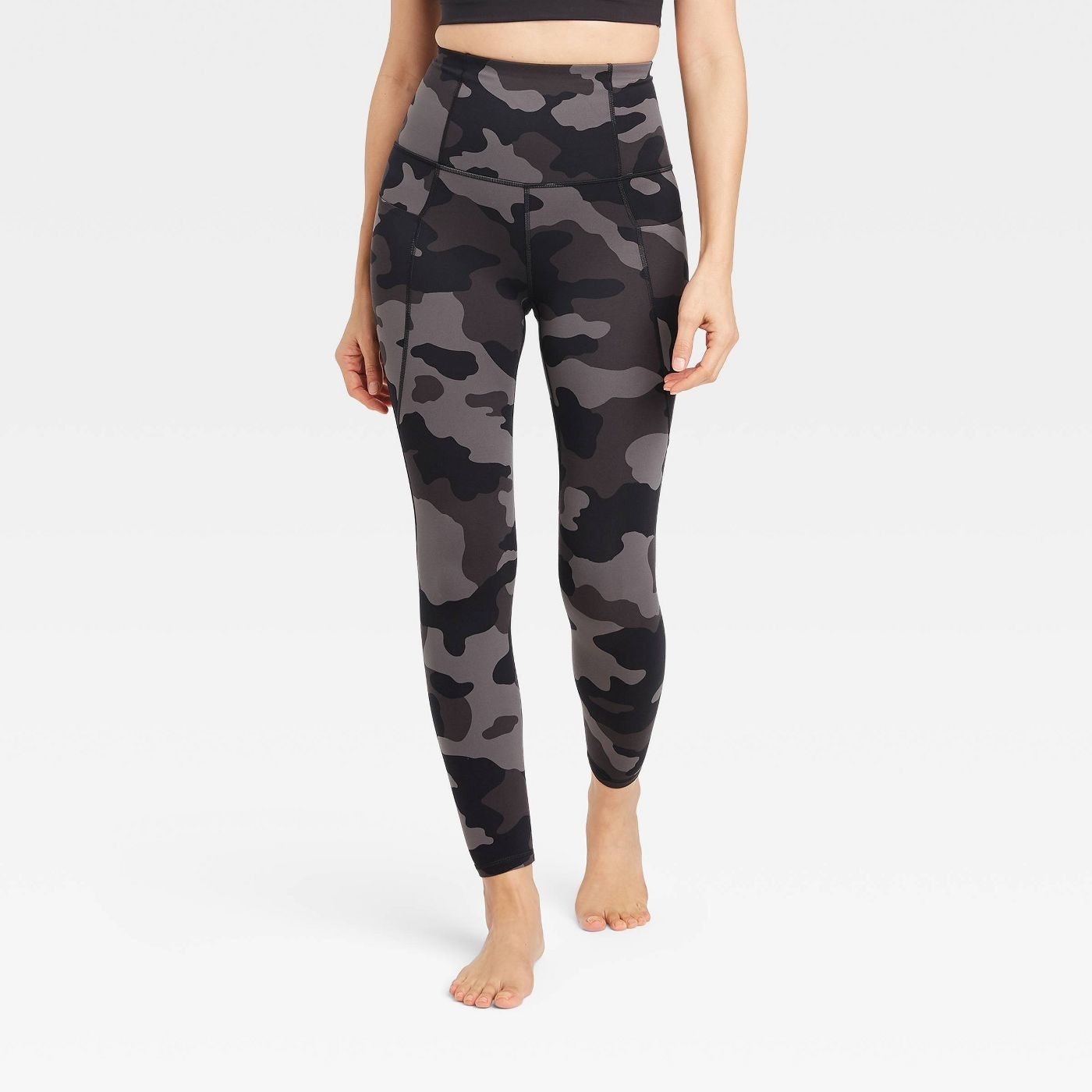 A pair of camouflage leggings