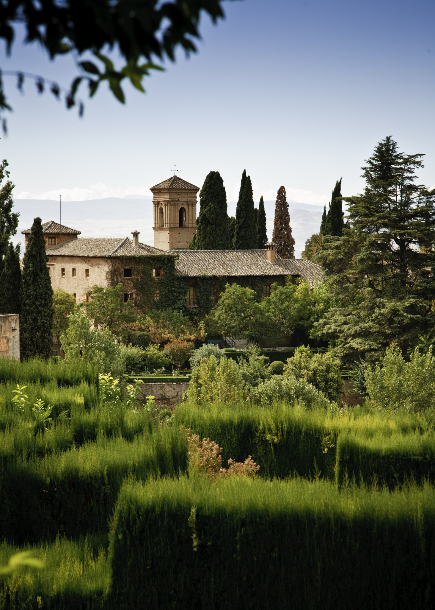The gardens of Alhambra in Granada.