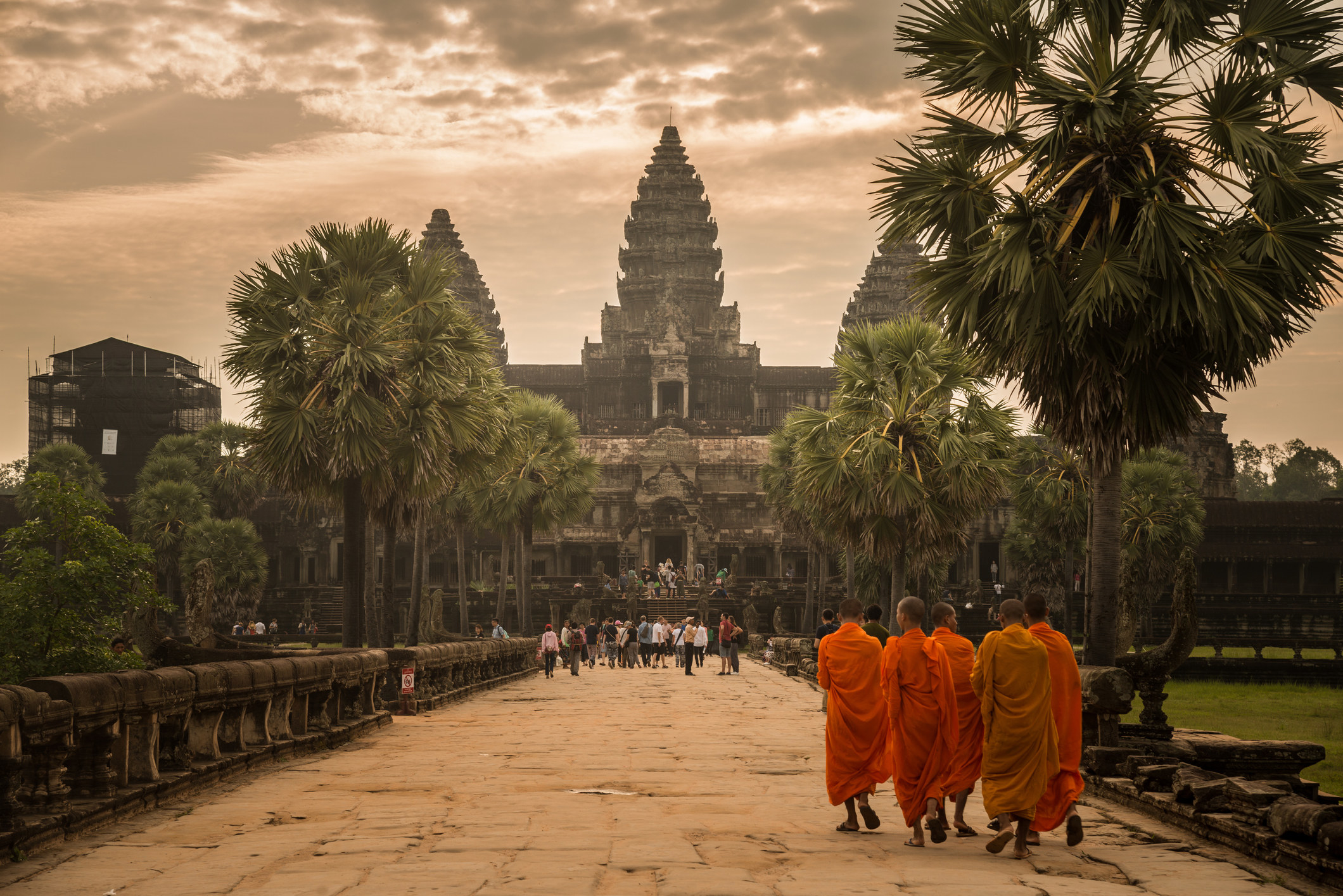 Monks at Angkor Wat in Cambodia.