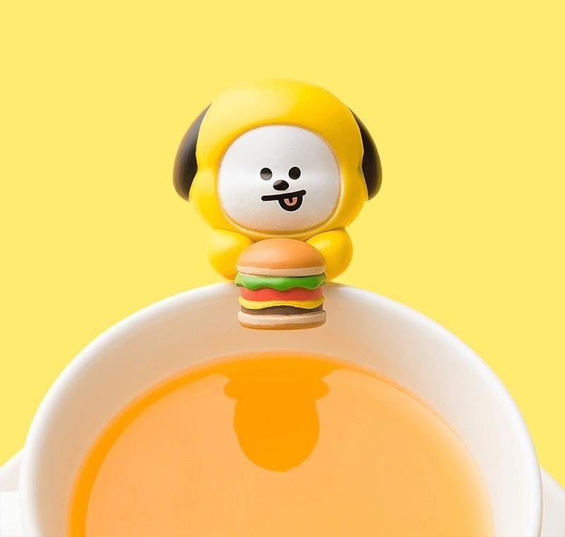 a tiny drink marker shaped like the chimmy character