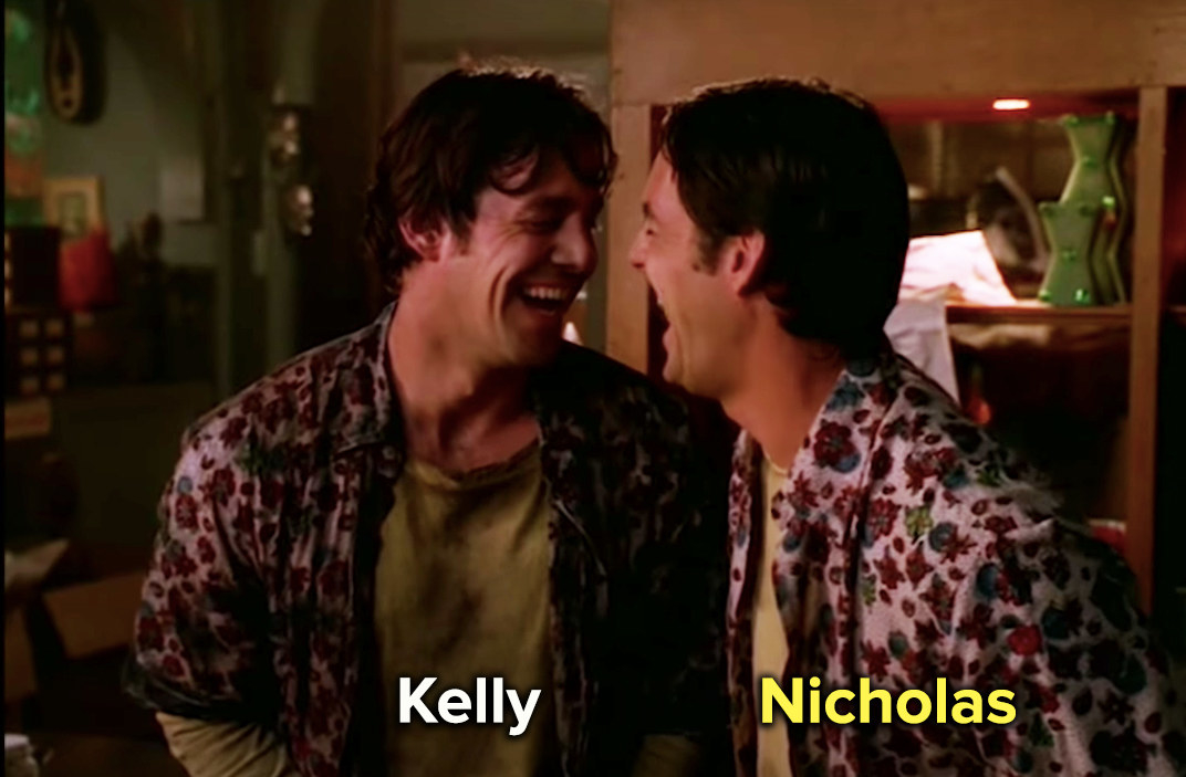 Kelly and Nicholas laughing at each other