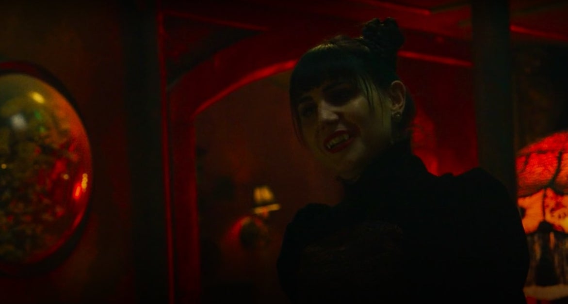 Nadja smiling in &quot;What We Do in the Shadows&quot;