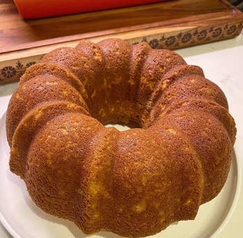 A Bundt cake Britt made that cleanly slid out of its pan, thanks to Baker's Joy