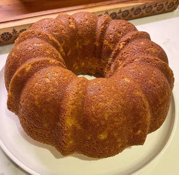 A Bundt cake Britt made that cleanly slid out of its pan, thanks to Baker's Joy