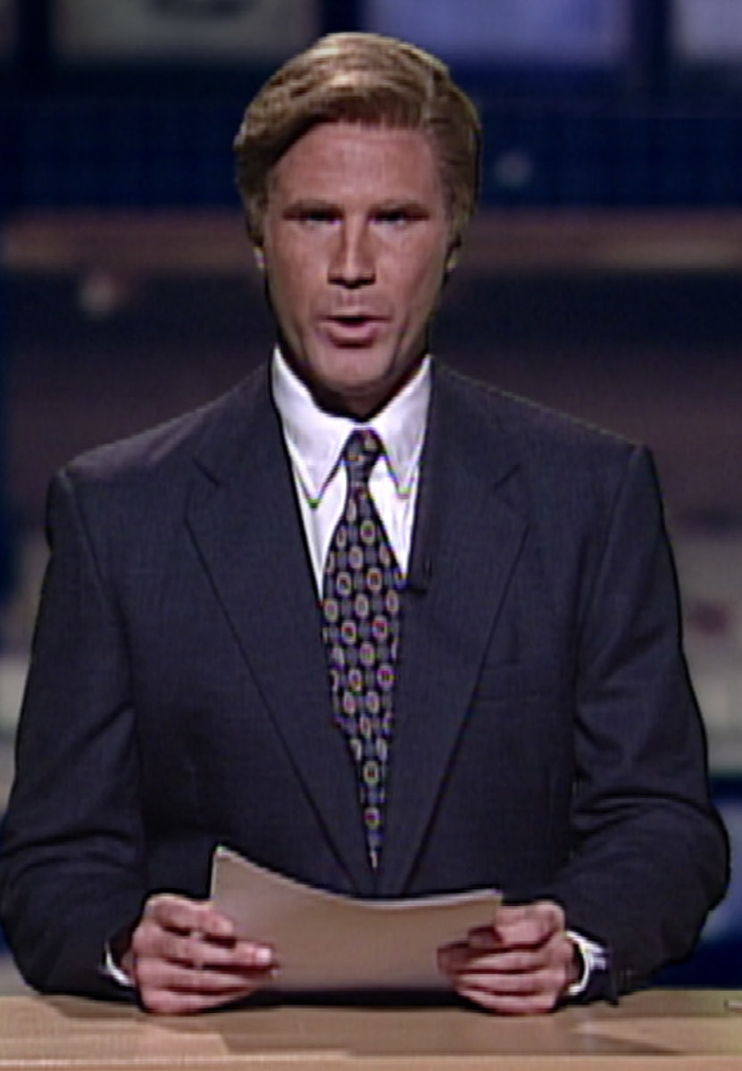 Ferrell as a news anchor in his first episode in 1995