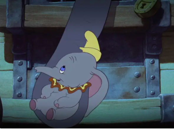 Jumbo cradles Dumbo in her trunk