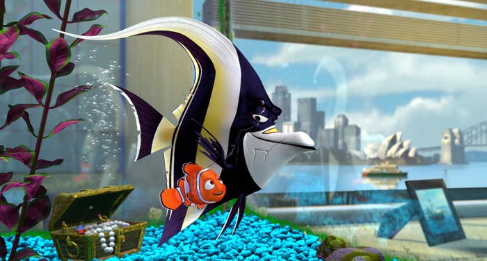 Nemo with Gill in the tank in Finding Nemo