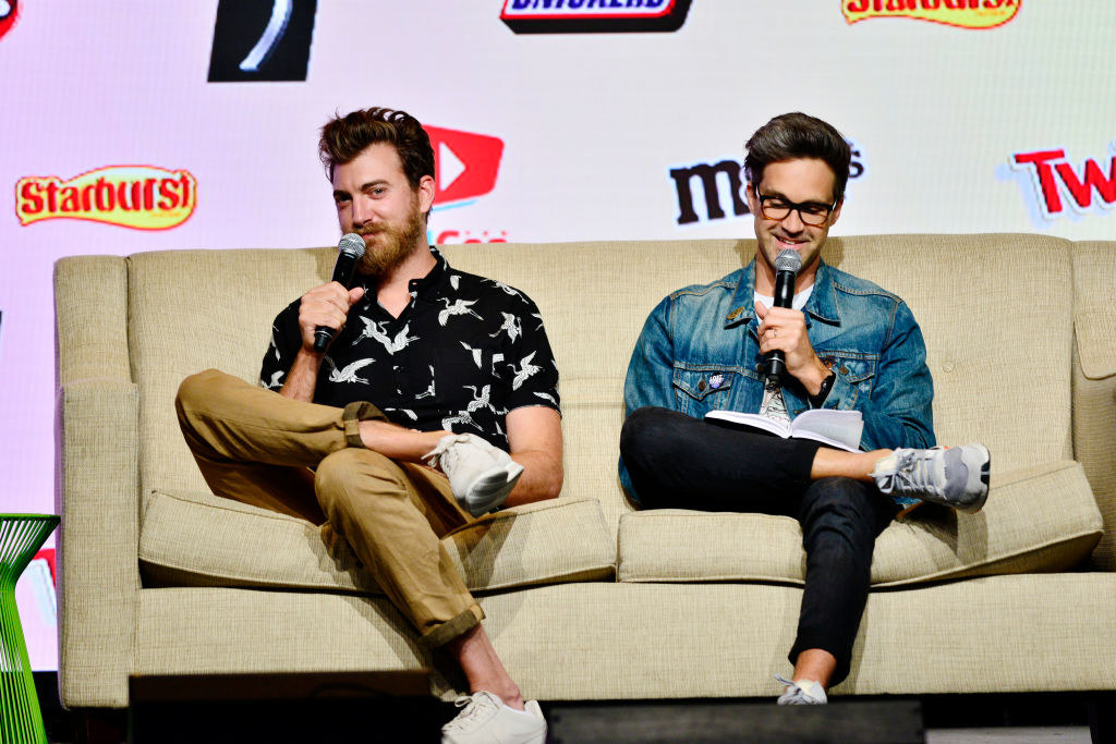 Rhett and Link onstage during VidCon