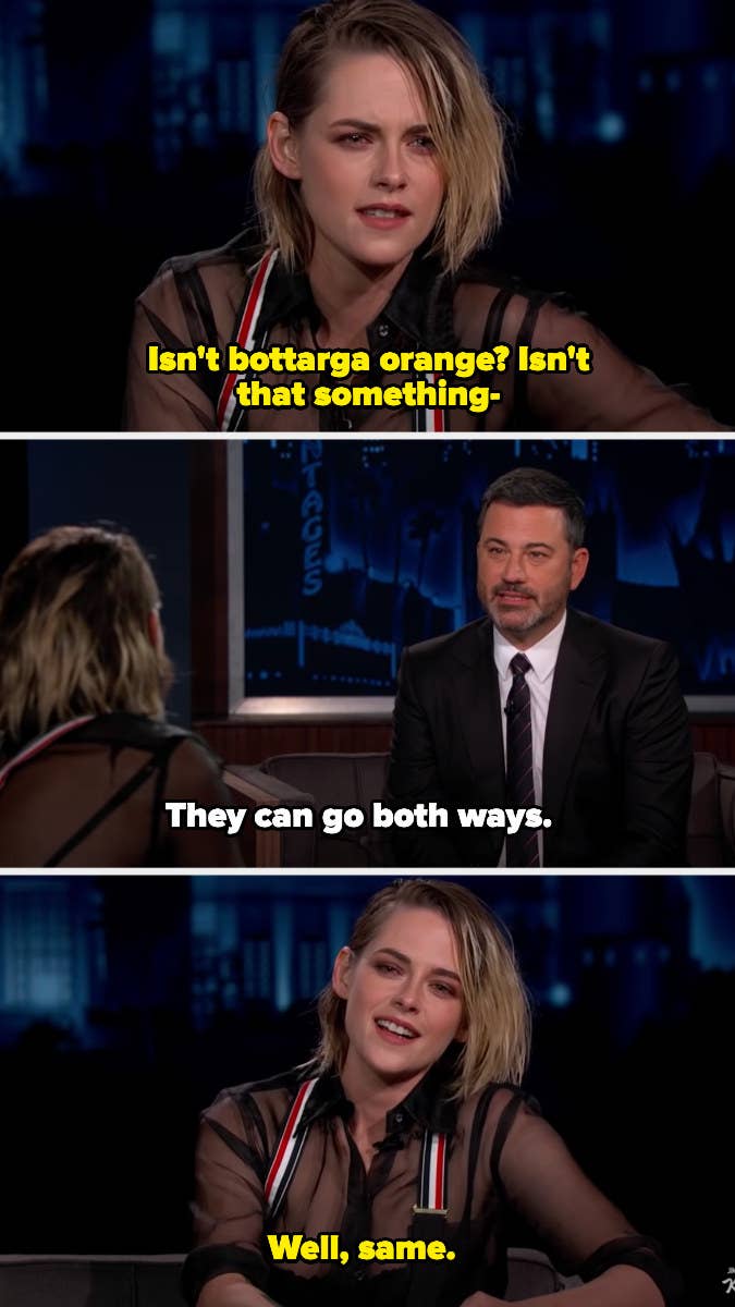 Jimmy saying &quot;they can go both ways&quot; and Kristen saying &quot;well, same&quot;