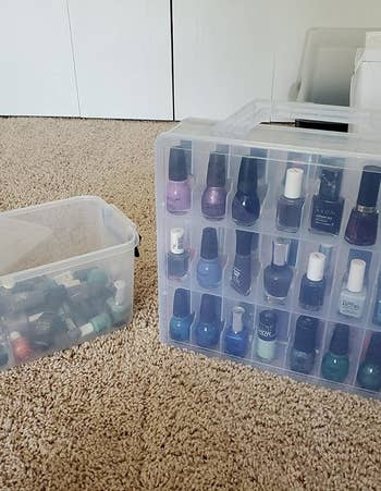 same reviewer now with the bottles organized in a clear carrier case