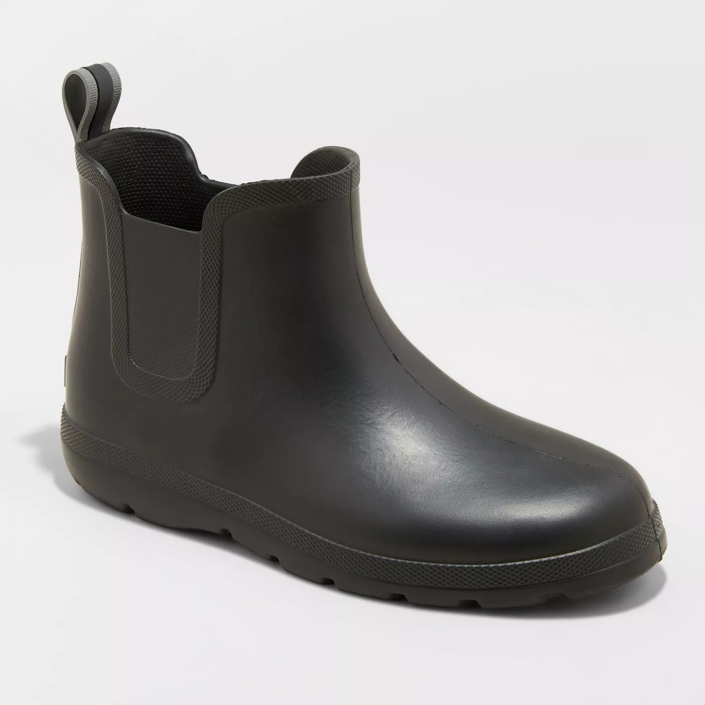 A pair of black rain boots