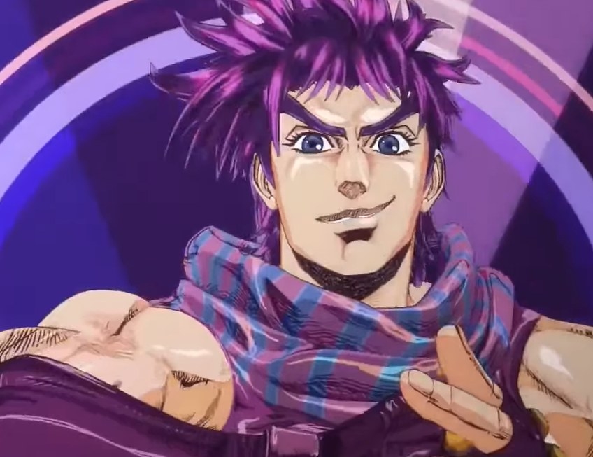 Joesph Joestar smirking as he is shown in the opening intro of the show