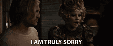 Effie saying &quot;I am truly sorry&quot; in The Hunger Games: Catching Fire